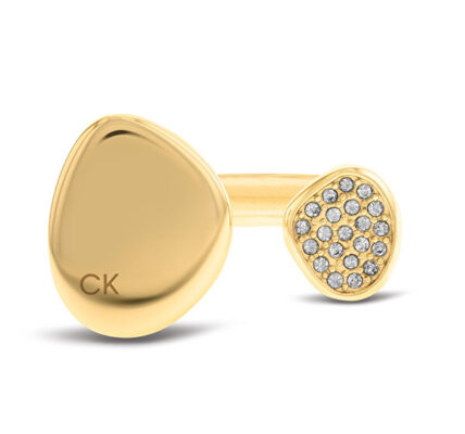 Calvin Klein Elegantný pozlátený prsteň s kryštálmi Fascinate 35000320 54 mm