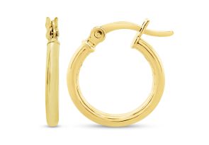 14MM Classic Hoop Earrings in 14K Yellow Gold (1.30 g) Over Sterling Silver by SuperJeweler
