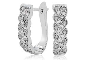 1/4 Carat Diamond Infinity Hoop Earrings, 1/2 Inch (, ) by SuperJeweler