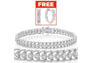 1 Carat Diamond Ropework Tennis Bracelet in Platinum Overlay, 7 Inches,  by SuperJeweler