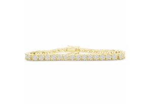 4 Carat Round Diamond Miracle Set Tennis Bracelet in 14K Yellow Gold (12.3 g), 7 Inches (, I2) by SuperJeweler