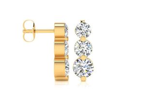 1 Carat Three Diamond Graduated Drop Earrings in 14K Yellow Gold,  by SuperJeweler