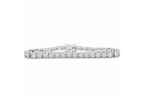 4 Carat Round Diamond Miracle Set Tennis Bracelet in 14K White Gold (12.3 g), 7 Inches (, I2) by SuperJeweler