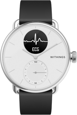 Withings Scanwatch 38mm Hybridné chytré hodinky s EKG, snímačom srdcovej frekvencie a oxymetrom, Biela