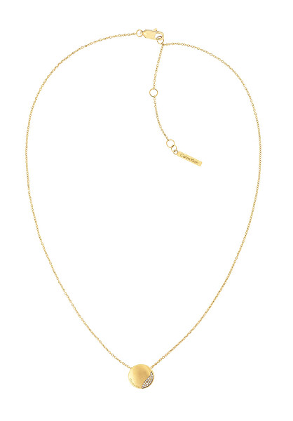 Calvin Klein Slušivý pozlátený náhrdelník s kryštálmi Minimal 35000144