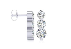 1 Carat Three Diamond Graduated Drop Earrings in 14K White Gold,  by SuperJeweler