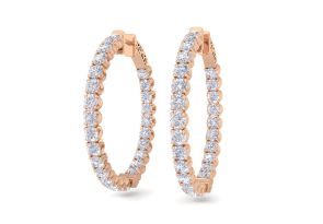 5 Carat Diamond Hoop Earrings in 14K Rose Gold (14 g), 1.5 Inches,  by SuperJeweler