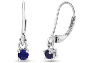 1/5 Carat Created Sapphire Leverback Earrings in Sterling Silver, 1/2 Inch by SuperJeweler