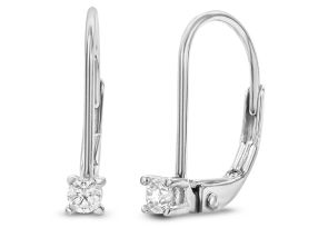 0.06 Carat Diamond Leverback Earrings in Sterling Silver, 1/2 Inch (, I1-I2) by SuperJeweler