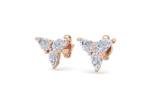 1/2 Carat Pear Shape Diamond Cluster Earrings in 14K Rose Gold (1 gram),  by SuperJeweler