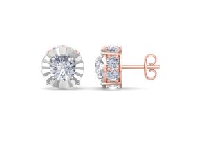 2 Carat Diamond Miracle Stud Earrings in 14K Rose Gold (3.8 g) (, I2) by SuperJeweler