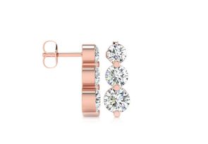 1/2 Carat Three Diamond Graduated Drop Earrings in 14K Rose Gold,  by SuperJeweler