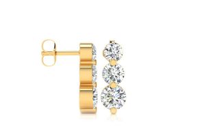 1/2 Carat Three Diamond Graduated Drop Earrings in 14K Yellow Gold,  by SuperJeweler