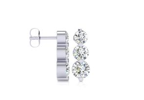 1/2 Carat Three Diamond Graduated Drop Earrings in 14K White Gold,  by SuperJeweler
