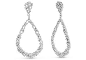 2 Carat Baguette Diamond Drop Earrings in Sterling Silver, 2 Inches (, ) by SuperJeweler