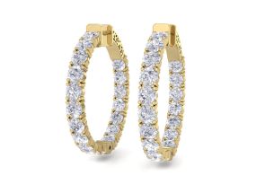 7 Carat Diamond Hoop Earrings in 14K Yellow Gold (10 g), 1.25 Inch,  by SuperJeweler
