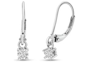 1/5 Carat Diamond Leverback Earrings in Sterling Silver, 1/2 Inch (, I1-I2) by SuperJeweler