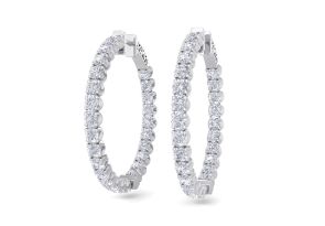 5 Carat Diamond Hoop Earrings in 14K White Gold (14 g), 1.5 Inches,  by SuperJeweler