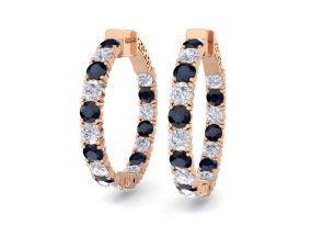 7 Carat Sapphire & Diamond Hoop Earrings in 14K Rose Gold (10 g), 1.25 Inch,  by SuperJeweler
