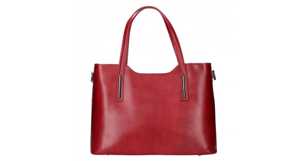 Dámska kožená kabelka Vera Pelle Hana – červená