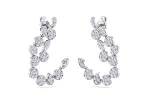 1.25 Carat Pave Diamond Fancy Drop Earrings in 14K White Gold (4 g) (, SI2-I1) by SuperJeweler
