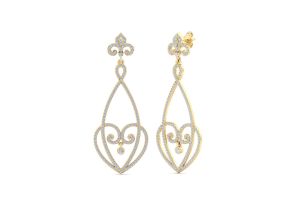 1.5 Carat Diamond Chandelier Earrings in 14K Yellow Gold (7.5 g), 1.5 Inches (, I2) by SuperJeweler