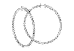 7 3/4 Carat Diamond Hoop Earrings in 14K White Gold (20 g), 2 Inches (, ) by SuperJeweler