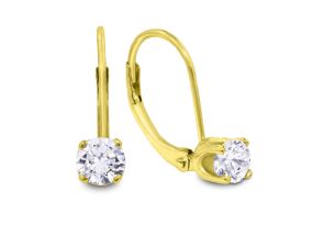 1/2 Carat Diamond Drop Earrings in 14k Yellow Gold (1.1 g),  by SuperJeweler