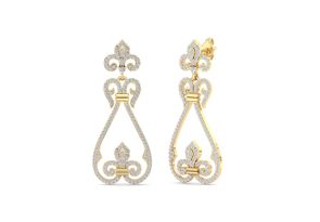 1 1/5 Carat Diamond Chandelier Earrings in 14K Yellow Gold (7 g), 1.5 Inches (, I2) by SuperJeweler