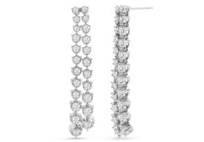 3 Carat Diamond Drop Earrings in 14K White Gold (15 g), 2 Inches (, SI2-I1) by SuperJeweler