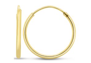 16MM Endless Hoop Earrings in 14K Yellow Gold (0.60 g) Over Sterling Silver by SuperJeweler
