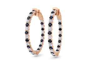 5 Carat Sapphire & Diamond Hoop Earrings in 14K Rose Gold (14 g), 1.25 Inch,  by SuperJeweler