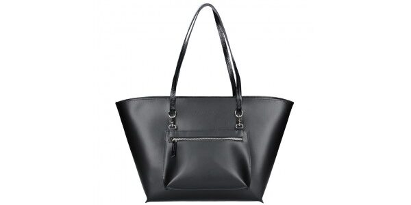 Dámska kožená kabelka Facebag 2v1 – čierna