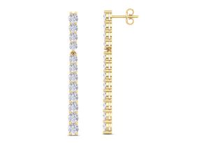 4 Carat Lab Grown Diamond Bar Earrings in 14K Yellow Gold (6 g) (G-H Color, VS2) by SuperJeweler