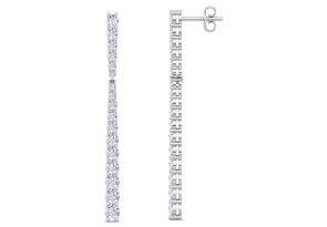 2 Carat Lab Grown Diamond Bar Earrings in 14K White Gold (3.9 g) (G-H Color, VS2) by SuperJeweler