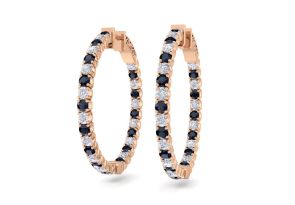 3 1/2 Carat Sapphire & Diamond Hoop Earrings in 14K Rose Gold (12 g), 1 Inch,  by SuperJeweler