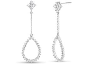 1/2 Carat Diamond Drop Earrings in 14K White Gold (3.3 g), 1.5 Inches (, I2) by SuperJeweler