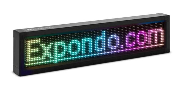 Occasion Panneau publicitaire LED – 96 x 16 LED couleur – 105 x 25 cm – Programmable via iOS/Android