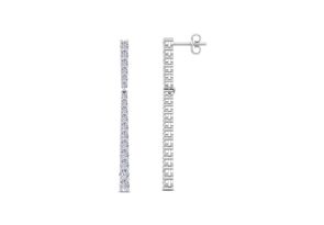 1 Carat Lab Grown Diamond Bar Earrings in 14K White Gold (2.9 g) (G-H Color, VS2) by SuperJeweler