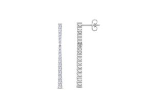 1/2 Carat Lab Grown Diamond Bar Earrings in 14K White Gold (2 g) (G-H Color, VS2) by SuperJeweler