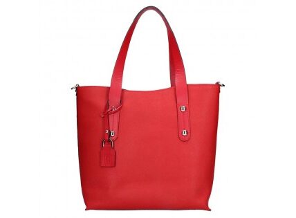 Dámska kožená kabelka Facebag Nina – červená