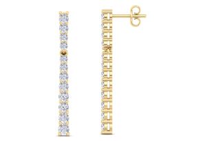 1 Carat Lab Grown Diamond Bar Earrings in 14K Yellow Gold (2.4 g) (G-H Color, VS2) by SuperJeweler