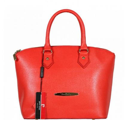 Červená kožená kabelka Pierre Cardin 1350 Rosa Corallo