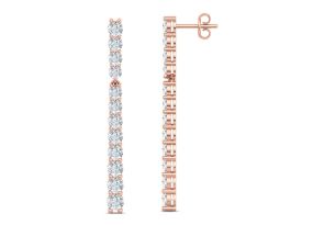 4 Carat Lab Grown Diamond Bar Earrings in 14K Rose Gold (6 g) (G-H Color, VS2) by SuperJeweler