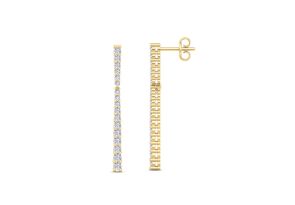 1/2 Carat Lab Grown Diamond Bar Earrings in 14K Yellow Gold (2 g) (G-H Color, VS2) by SuperJeweler