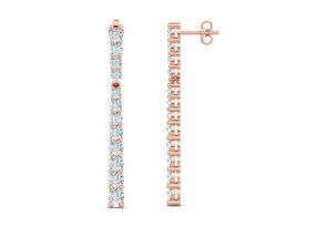 2 Carat Lab Grown Diamond Bar Earrings in 14K Rose Gold (3.6 g) (G-H Color, VS2) by SuperJeweler