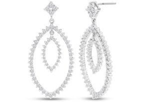 1.5 Carat Diamond Drop Earrings in 14K White Gold (6.5 g), 1.5 Inches (, I2) by SuperJeweler