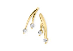 1/4 Carat Diamond Olive Branch Earrings, 14k Yellow Gold (3 g), G/H Color by SuperJeweler