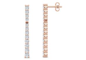 1 Carat Lab Grown Diamond Bar Earrings in 14K Rose Gold (2.4 g) (G-H Color, VS2) by SuperJeweler