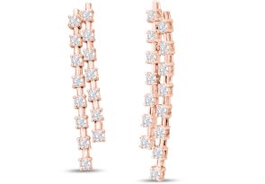1 3/4 Carat Lab Grown Diamond Drop Earrings in 14K Rose Gold (5.5 g), 1.5 Inches (G-H Color Color, VS2 Clarity) by SuperJeweler